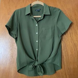 J Crew Tie Front Button Down Blouse